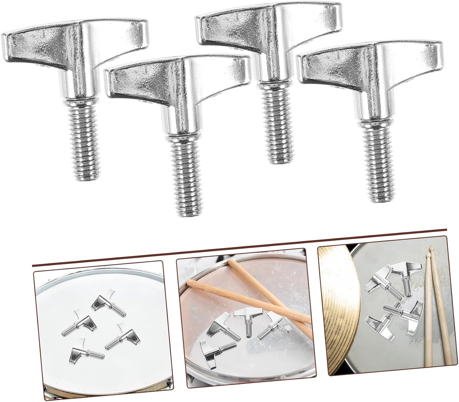 Lot #: 306 4pcs Metal Cymbal Nut Drum Wing Screws - Image 2