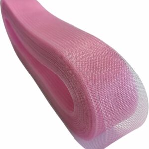 Lot #: 0287 50 Yards Stiff Pink Horsehair Braid 2 Inch Wide for Sewing Wedding Dress