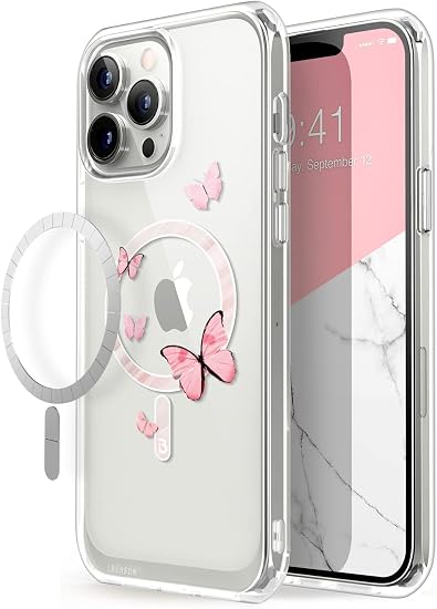 Lot #:143 i-Blason Halo MagSafe Case for iPhone 13 Pro – Butterfly Pink