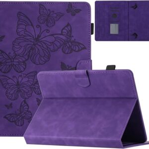Lot #: 1960 Universal 10" Tablet Case, PU Leather Flip Cover with Stand, Galaxy Tab/Huawei/Lenovo, Purple Butterfly