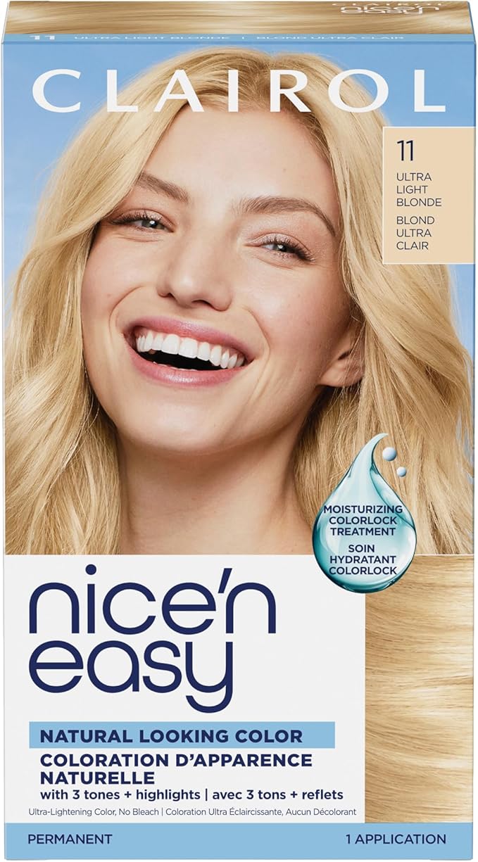 Lot #: 1795 Clairol Nice’n Easy Permanent Hair Dye, 11 Ultra Light Blonde
