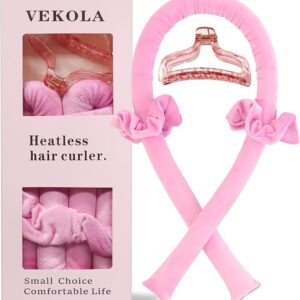 Heatless Hair Curler for Long Hair, Pink