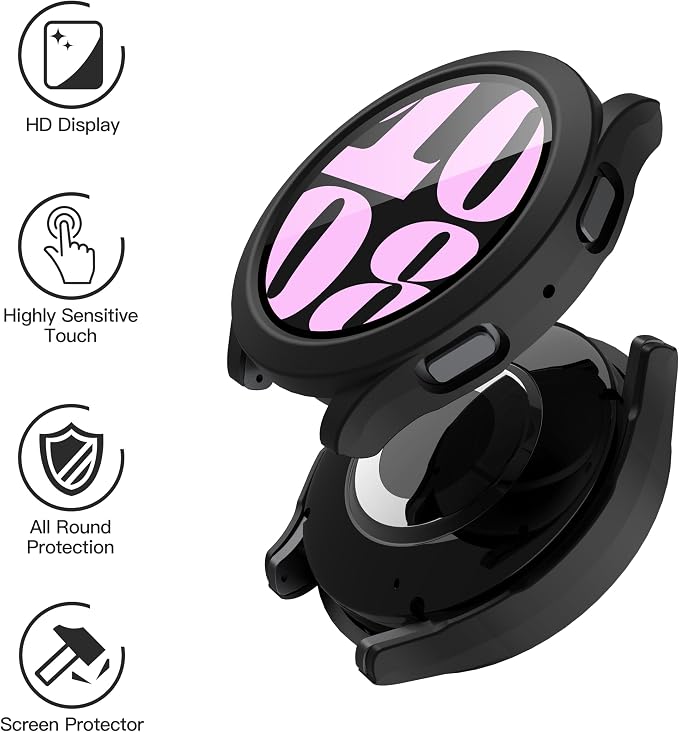 Lot #:136 Misxi 2-Pack Case + Tempered Glass for Galaxy Watch 6 40mm - Image 2