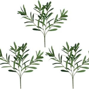 Lot #: 1335 Artificial Olive Branches Faux Leaves Decor for Desktop Home Office
