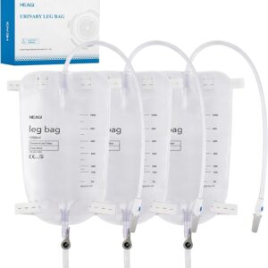 Lot #: 2031 3 Pack Catheter Bags, 1000mL/33.8oz, Catheter Leg Bags, 18" Tubing