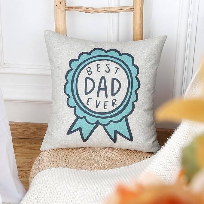 Lot #: 182 Cushion Cover with “Best Dad Ever” Medal - Image 3