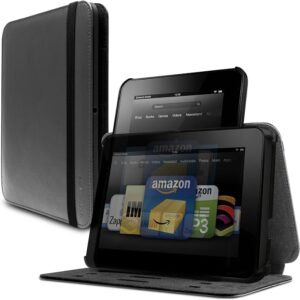 Lot #: 1060 Genuine Leather Rotating, Standing Case for Kindle Fire