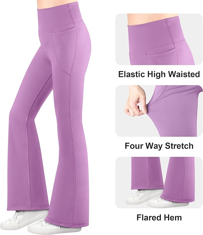 Lot #: 2018 BIG ELEPHANT Girls Flare Leggings with Pockets