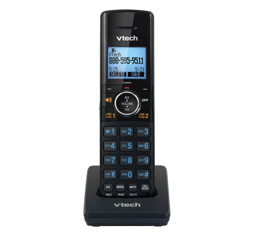 Lot #: 966 VTech DS6250 Dect_6.0 1-Handset 2-Line Landline Telephone, Black