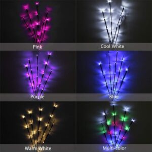 Lot # : 227 - FANTASEE 3 PACK 76CM LED TWIG LIGHT, 6 COLORS