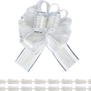 Lot #: 494 12 Pack Large Pull Bow Gift Wrapping bows (Silver)