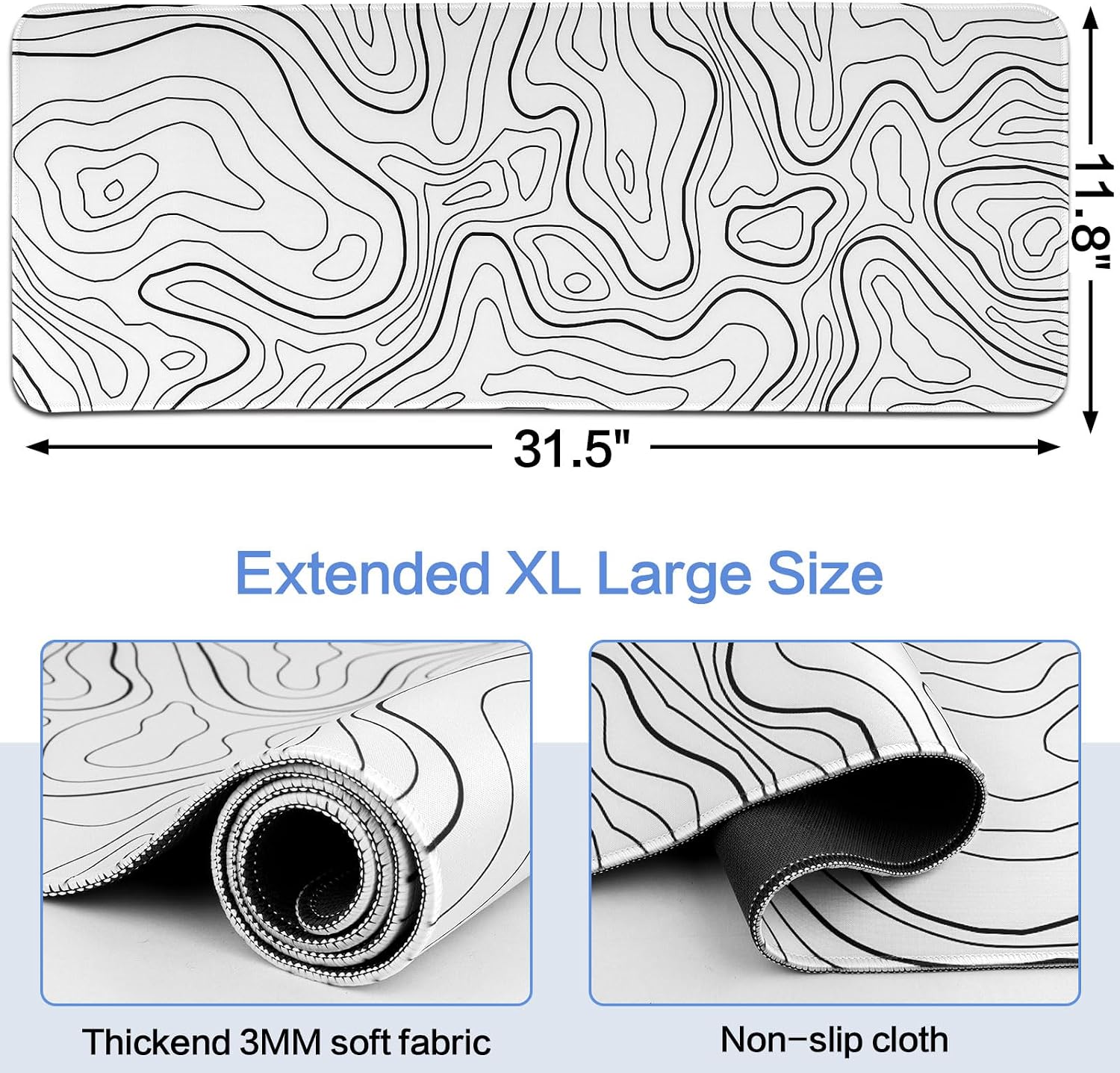 Lot #: 518 Mouse Pad Gaming Large Long Extend Topographic - Image 2