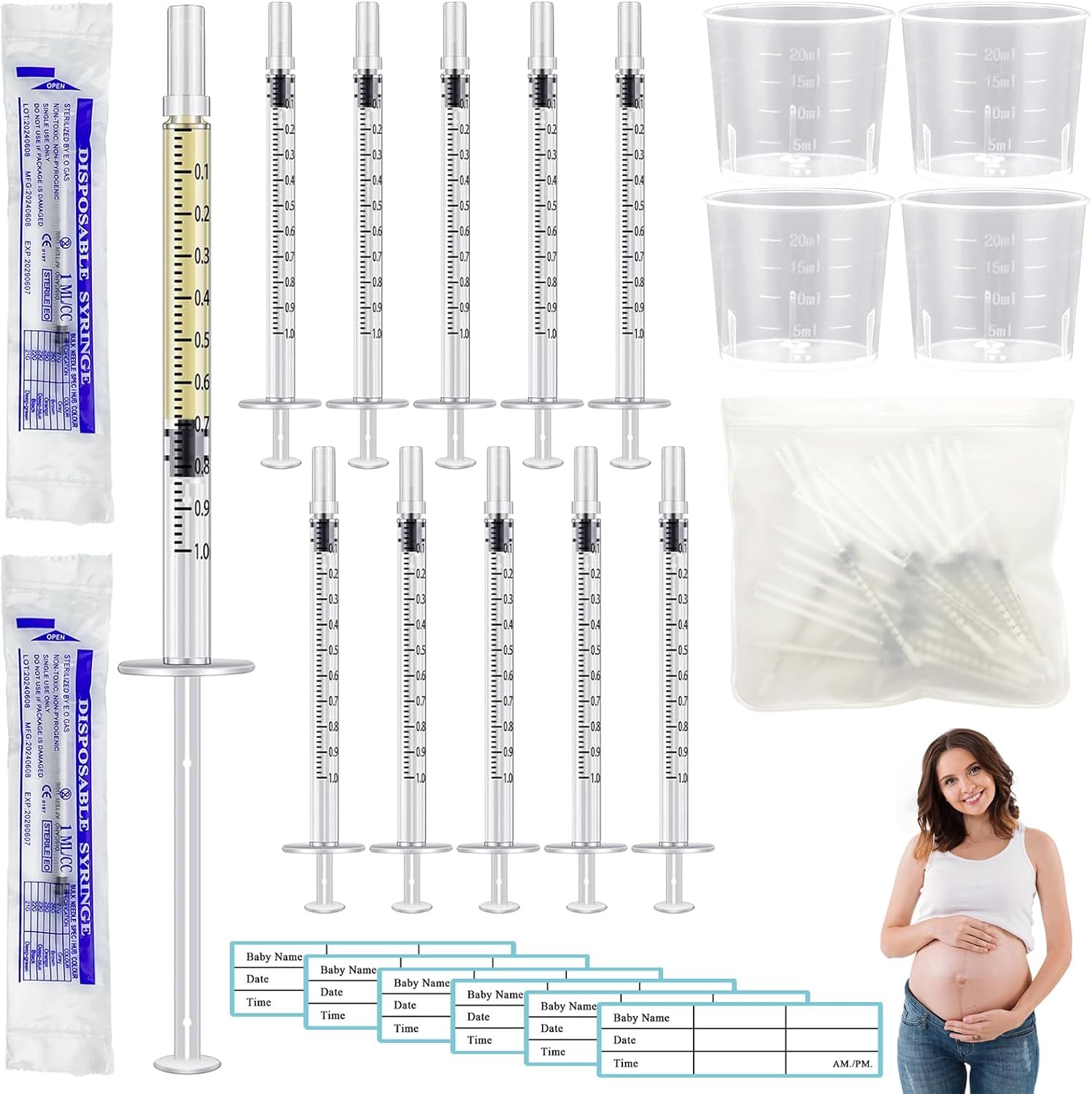 Lot #: 1231 50 Pcs Colostrum Collector Set 1ml Breast Milk Collector