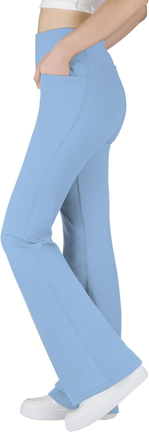 Lot #: 2073 BIG ELEPHANT Girls Flare Leggings with Pockets - Image 3
