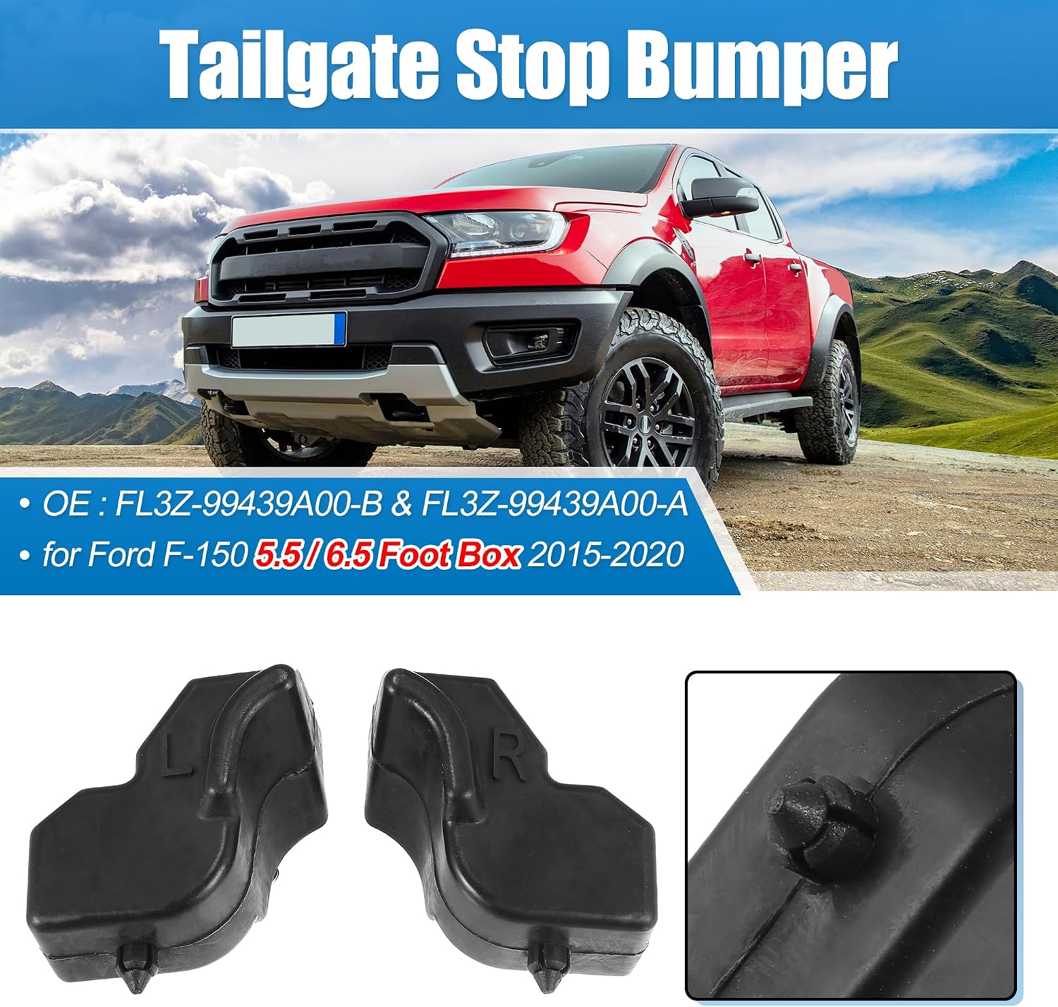 Lot #: 2072 Black Tailgate Stop Bumper