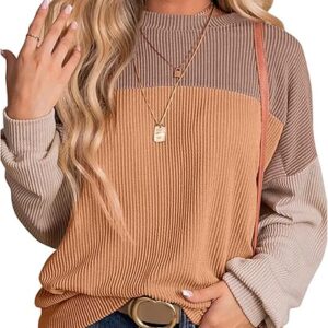 Lot #: 1811 Crewneck Knitted Casual Loose Pullover Shirts Tops Khaki XXL