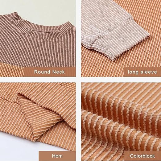 Lot #: 1811 Crewneck Knitted Casual Loose Pullover Shirts Tops Khaki XXL - Image 2