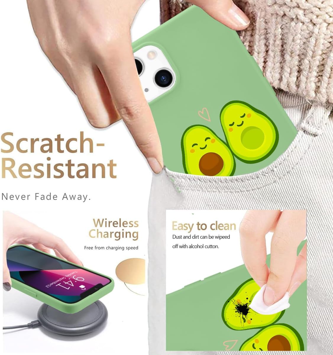 Lot #: 2400 Cute Avocado Phone Case for iPhone 13
