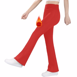 Lot #: 1725 Girls High Waist Thick Flared Pants for Winter