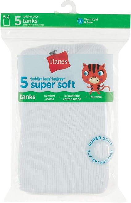 Lot #: 1232 Hanes Toddler Boys Tank 5-Pack - Image 2