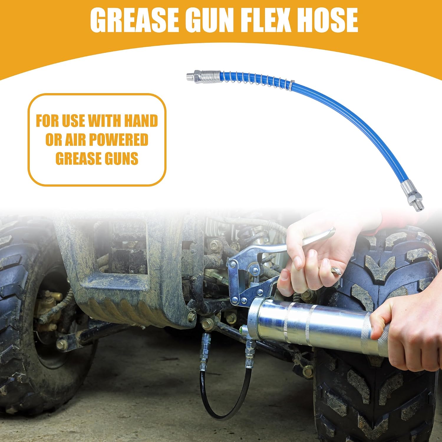 Lot #: 1655 NPT Grease Gun Flex Hose Blue - Image 2