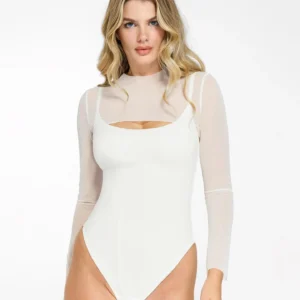 Lot #: 1130 The Shapewear Bodysuit Sheer Mesh Cutout Set