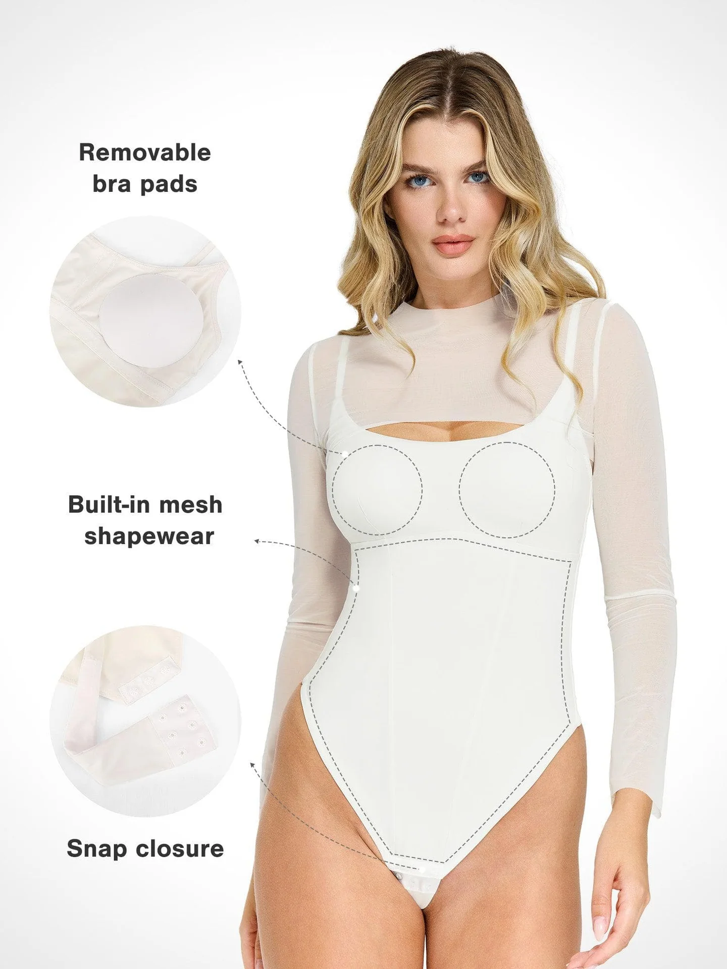 Lot #: 1130 The Shapewear Bodysuit Sheer Mesh Cutout Set - Image 2