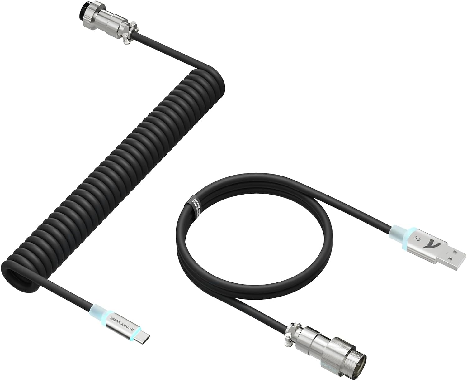 Lot #: 1965 Ultra Custom Coiled USB C to A Cable for Mechanical Keyboard - Image 3